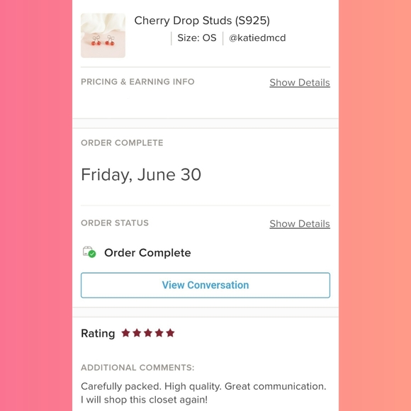 Cherry Drop Studs (S925) - Picture 7 of 7